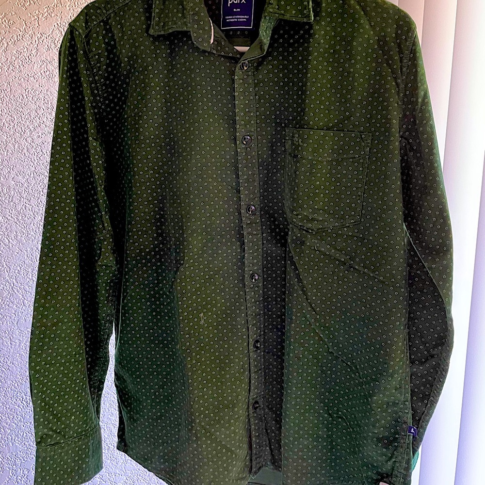 Green dotted Corduroy Shirt
